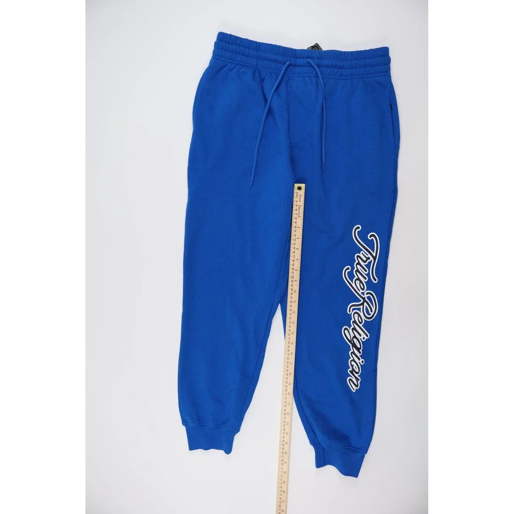 True Religion Joggers Diagonal TR Imperial Blue Solid Medium NEW $114